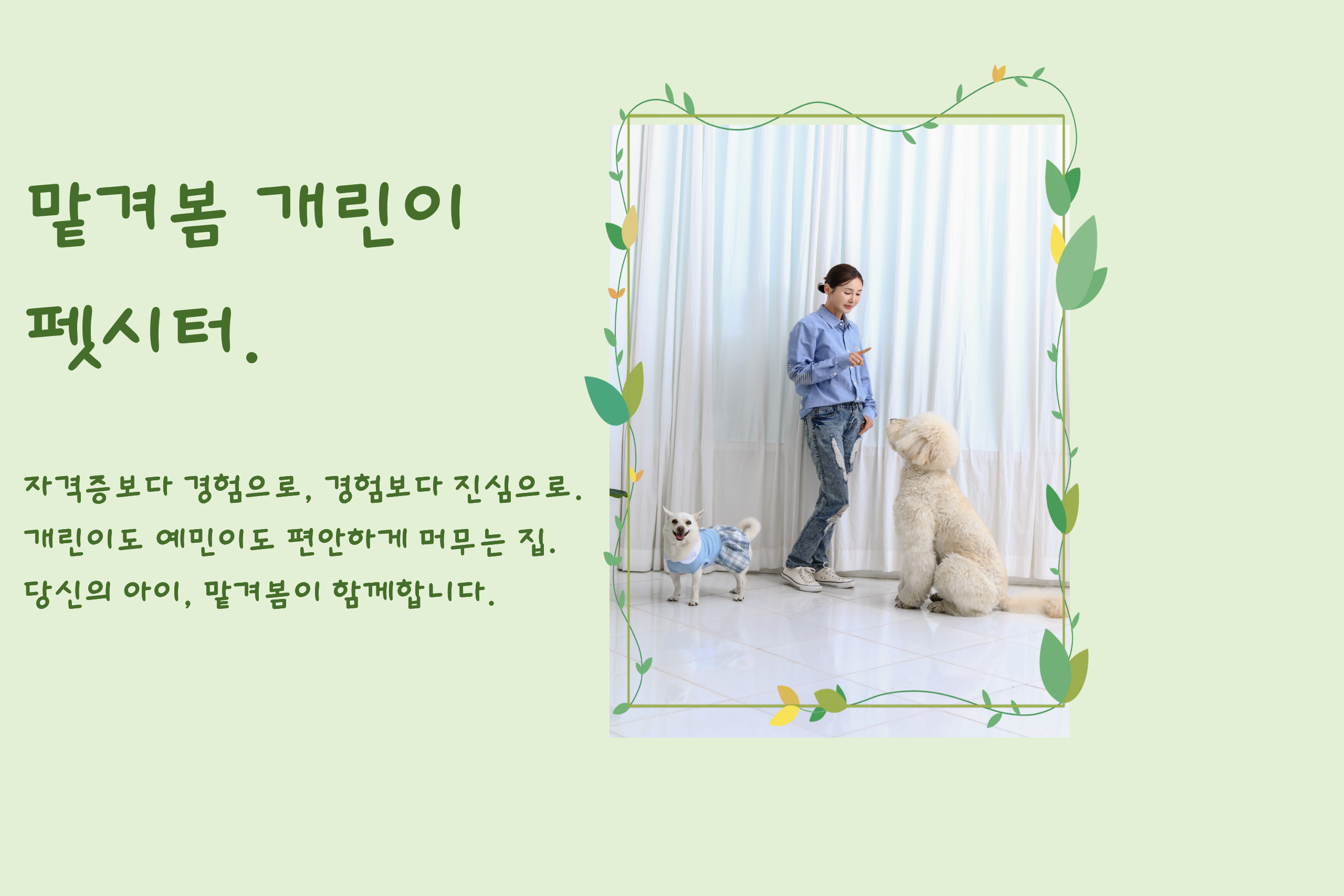 인천 홈 펫시터 맡겨봄 | 자격증보다 경험으로, 경험보다 진심으로